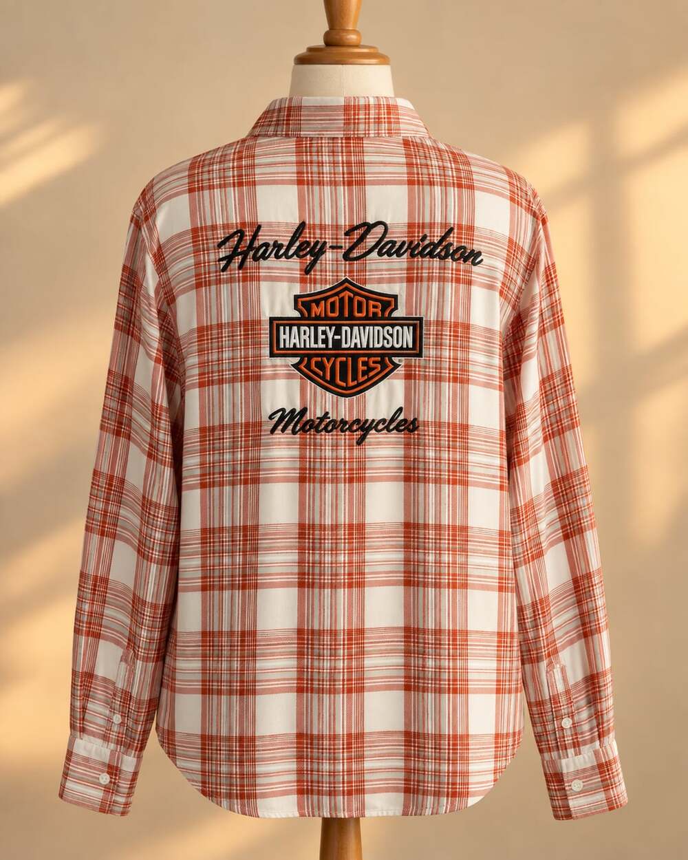 Harley Davidson 3W Plaid Shirt Bar & Shield Embroidered Biker Moto Plus